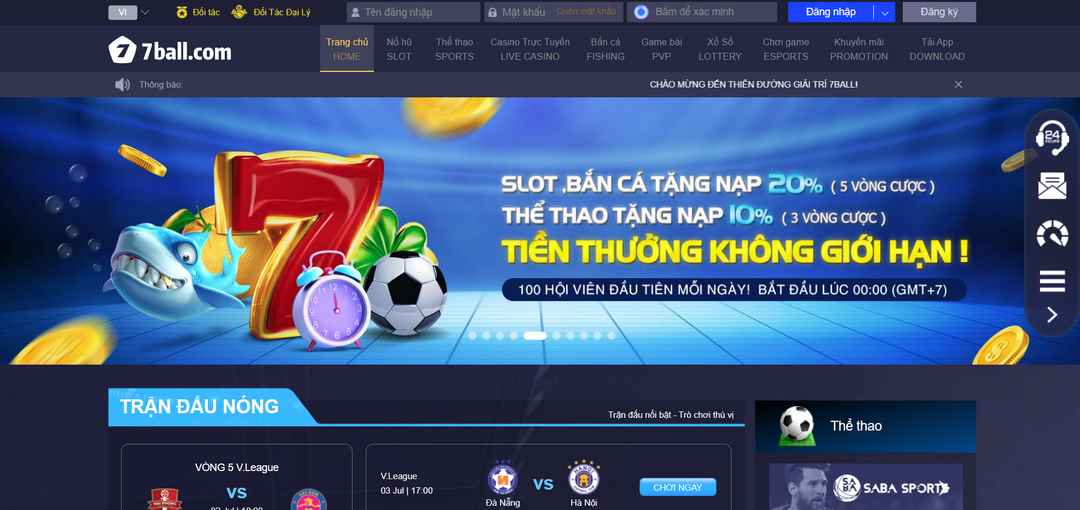 7ball khiến anh em mê mẩn với nhiều ưu đãi hấp dẫn