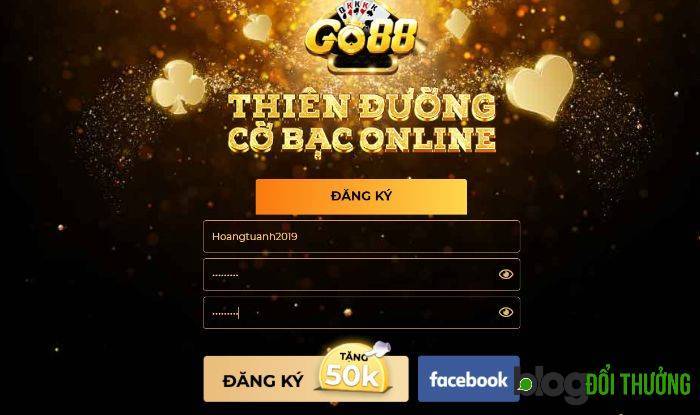 Điền thông tin và nhấn Đăng ký Go88