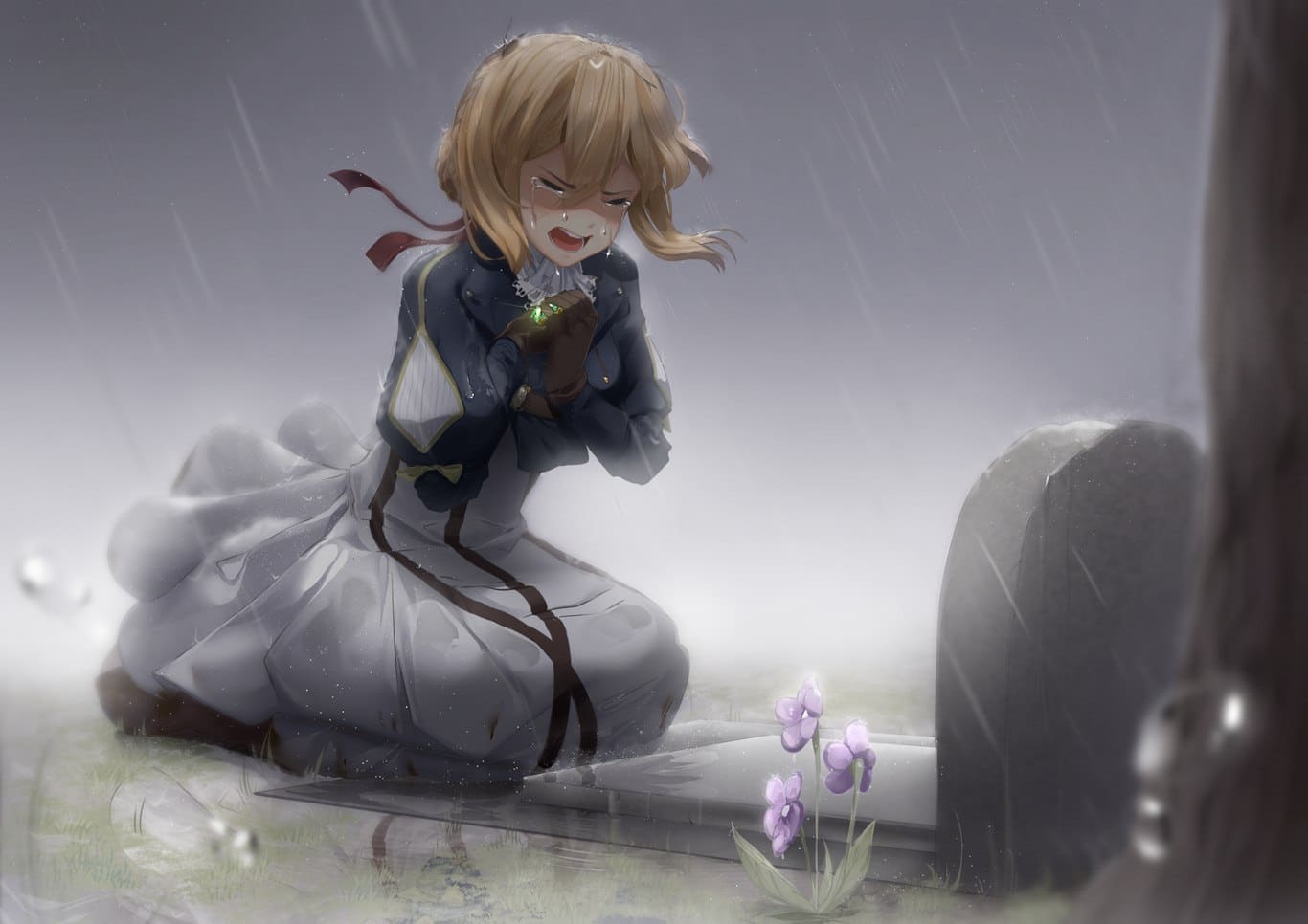 Hình Violet Evergarden buồn full HD