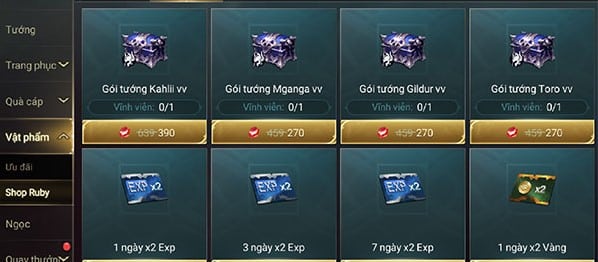Chọn cho mình một gói Tướng