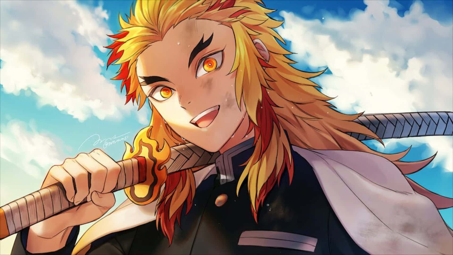 Hình ảnh Rengoku vô cùng đẹp trai