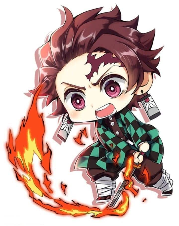 Hình nền Yan Tanjiro chibi cute