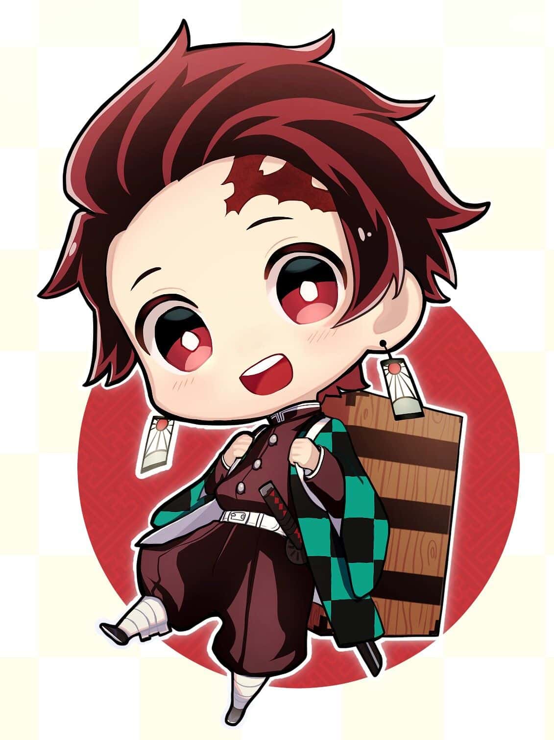 Hình nền Yan Tanjiro chibi đáng yêu