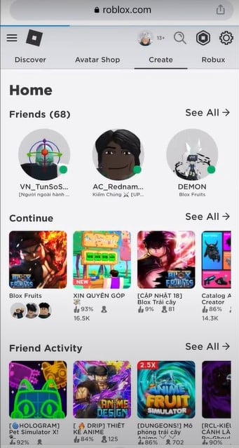 Nhấn vào Create