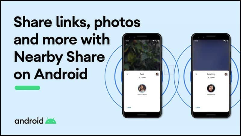 Người dùng có thể trực tiếp chia sẻ ứng dụng thông qua Bluetooth hoặc tính năng Nearby Share