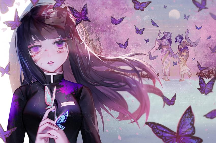 Hình Kochou Shinobu khóc tâm trạng