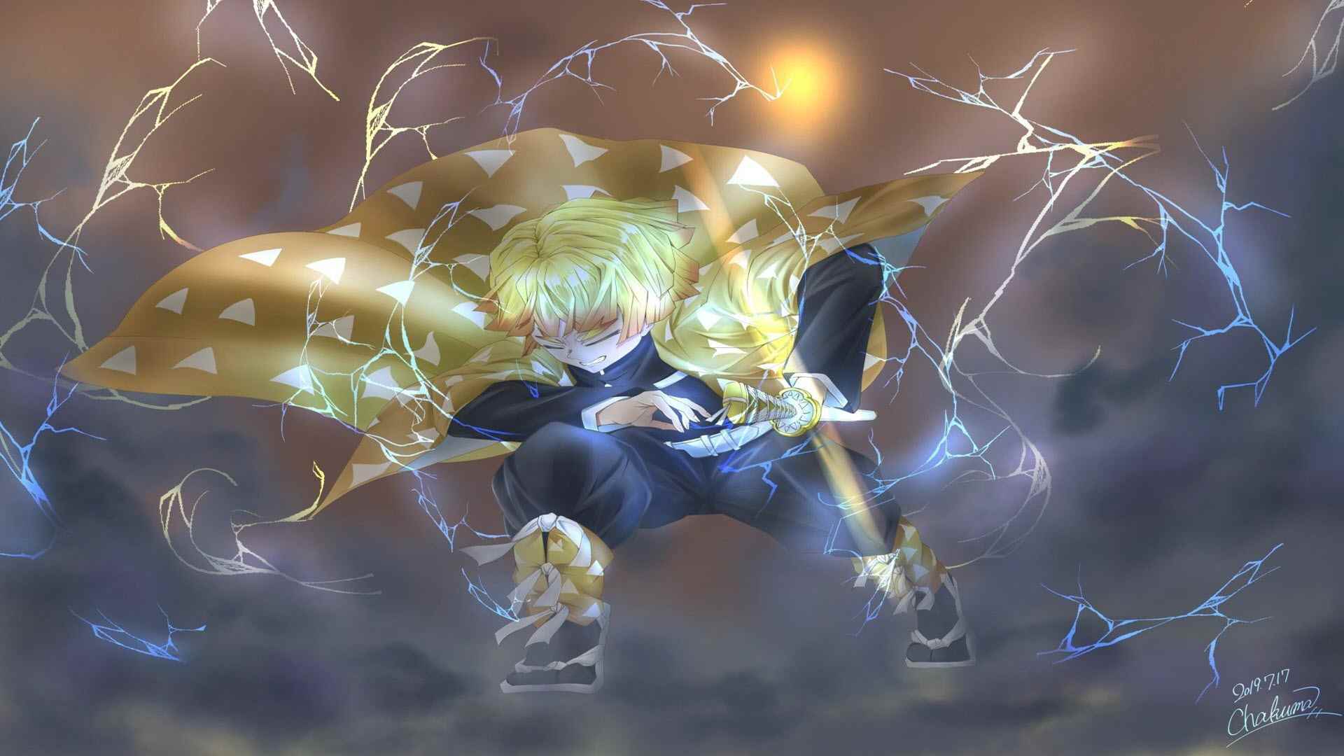 Hình Nền NV Zenitsu Anime Ngầu