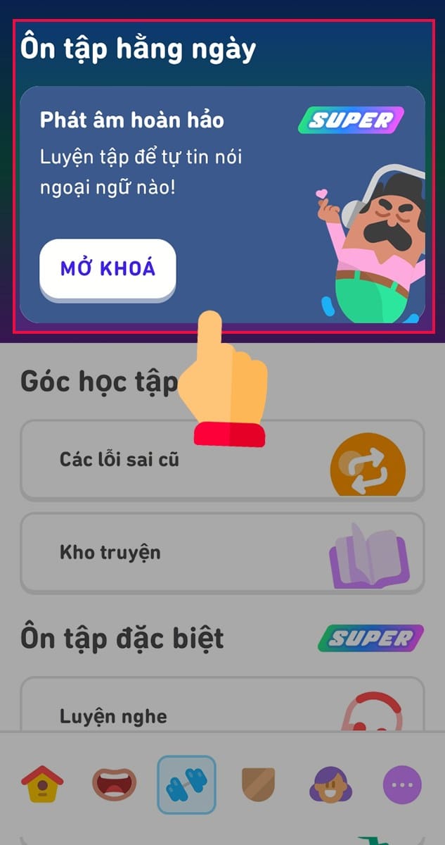 Nhấp chọn vào Mở khoá