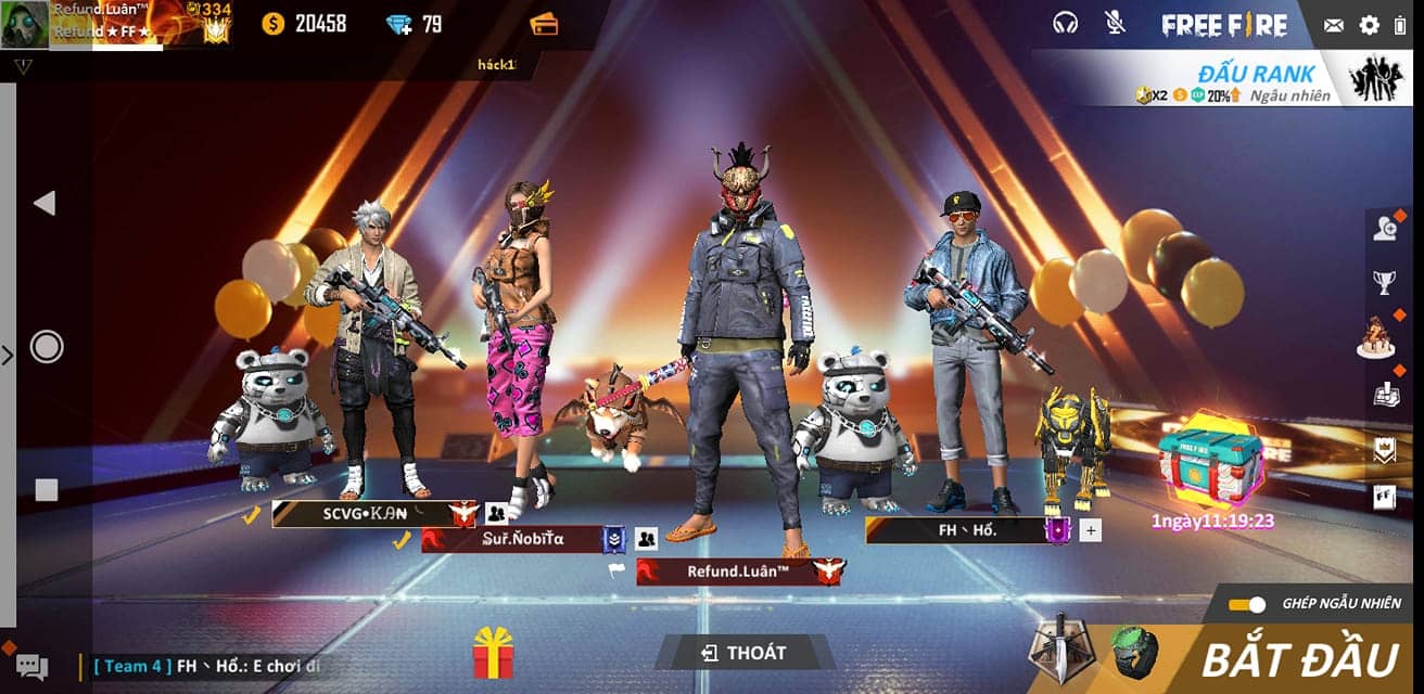 Hình ảnh Free Fire nhóm 4 người cực chất