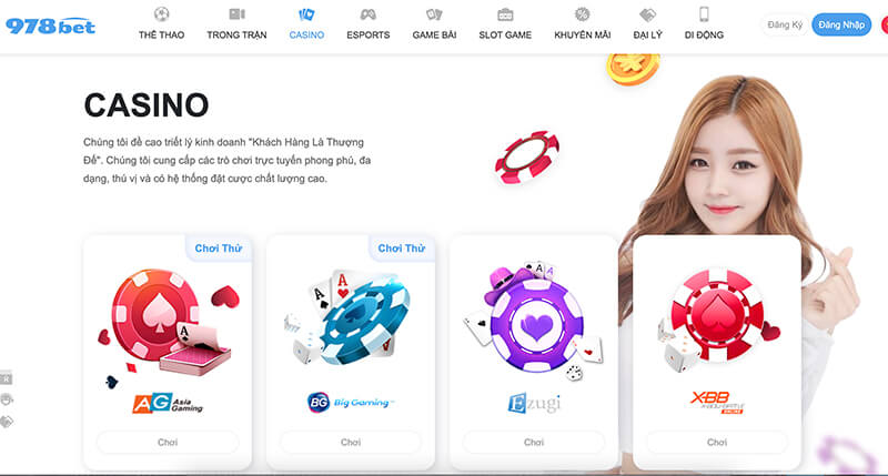 Đa dạng trong các game bài, trò chơi casino tại nhà cái 8xBet